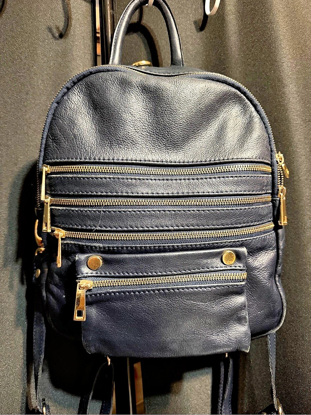 Laura Di Maggio Leather Backpack in Blue